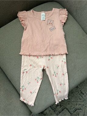Carter's Light Pink Strawberry Pajama Set